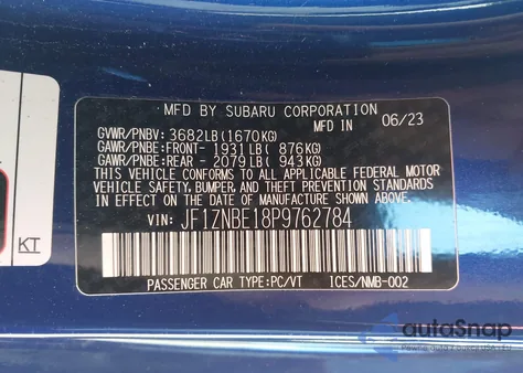 2023 Toyota Gr86 Premium z USA, uszkodzony, nr VIN JF1ZNBE18P9762784